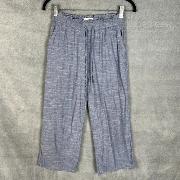 Pact Pants Womens Small Blue Organic Crop Boho Minimalist Sustainable Beach - Picture 1 of 14